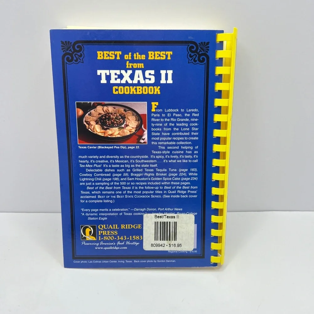 Quail Ridge Press Best‎ of the Best from Texas II Cookbook Spiral Bound Recipes